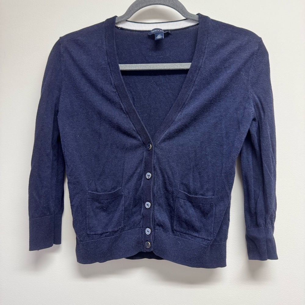 Tommy Hilfiger Navy Women’s V-Neck Button Cardigan Size S